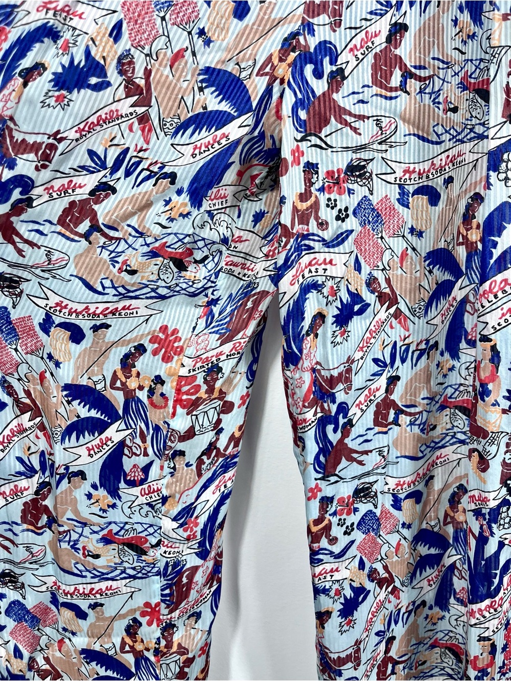 Scotch & Soda x Keoni Hawaii Jumpsuit Women's Large Blue Tropical Wrap Wide Leg - Picture 4 of 12